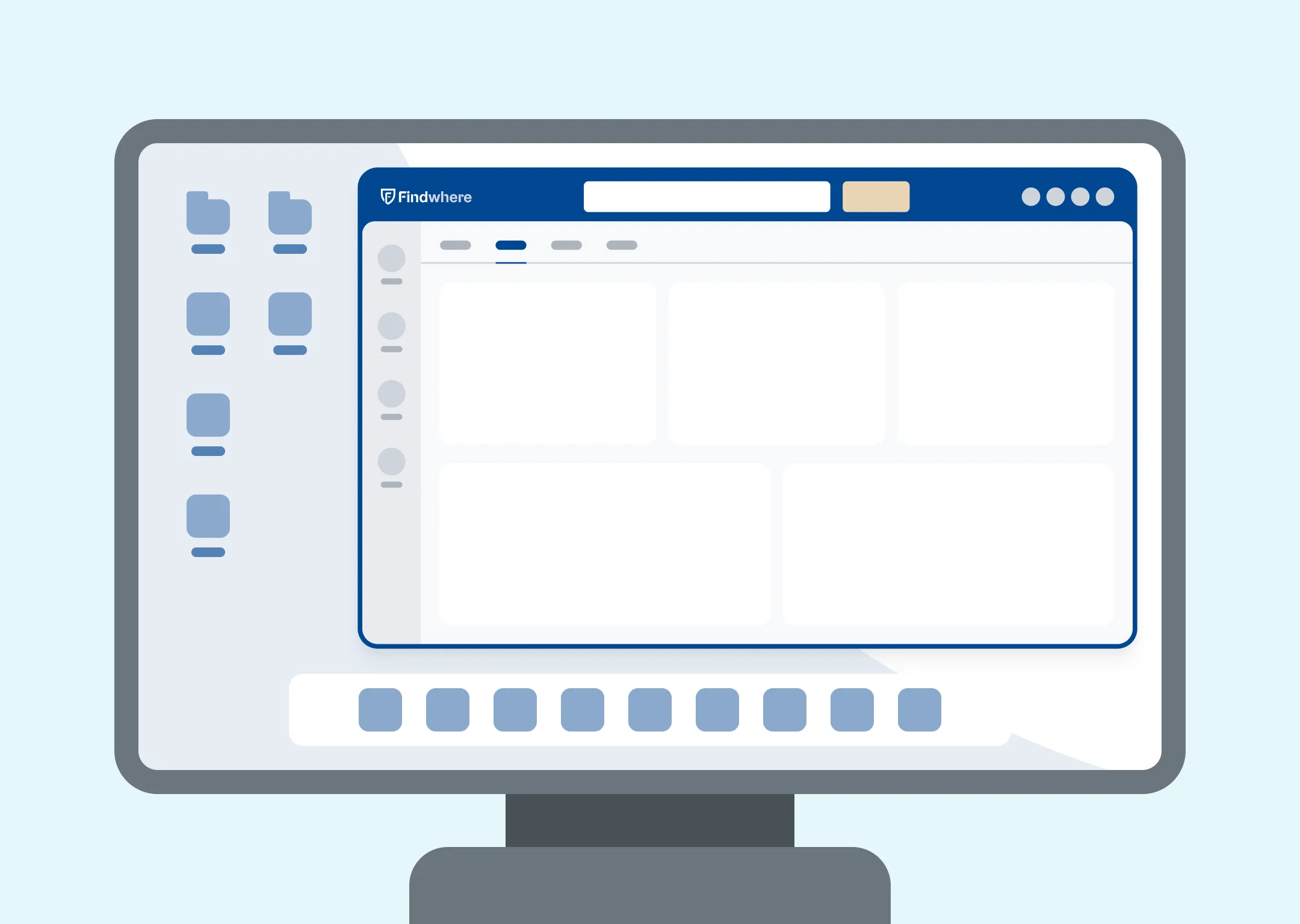 Visual van Findwhere platform op een beeldscherm