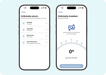 Orientatie alarm van de Findwhere alleenwerker app