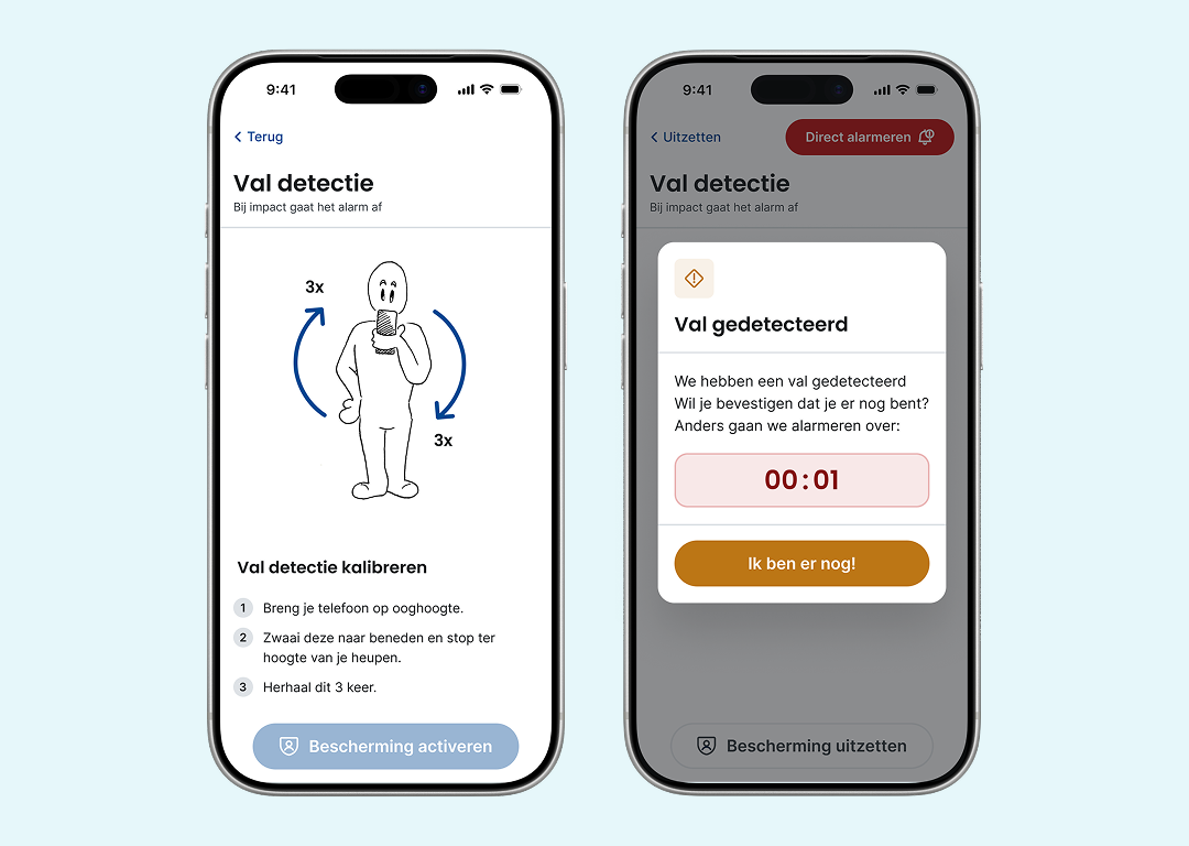 Valdetectie feature van de Findwhere alleenwerker app
